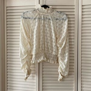 H&M Ivory Sheer Top Sz 6